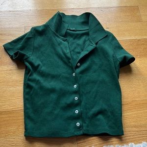 brandy melville green button up